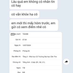Sau mấy tuần đồng hành cùng VSTEP, Tuyền đã đạt chứng chỉ B2